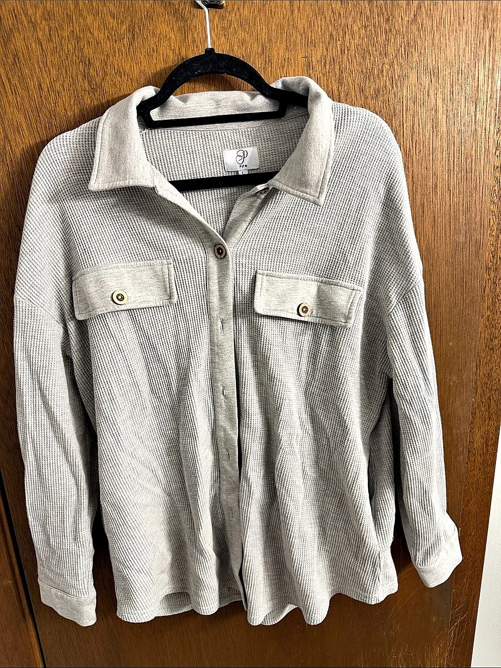 PJM Textured Utility Jacket in Gray Size Large Like New